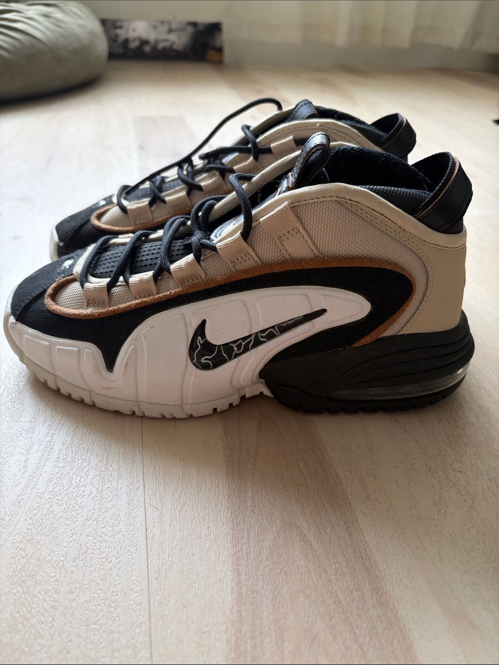 nike air max penny 1 rattan black ale tan brown boys sz 6.5y